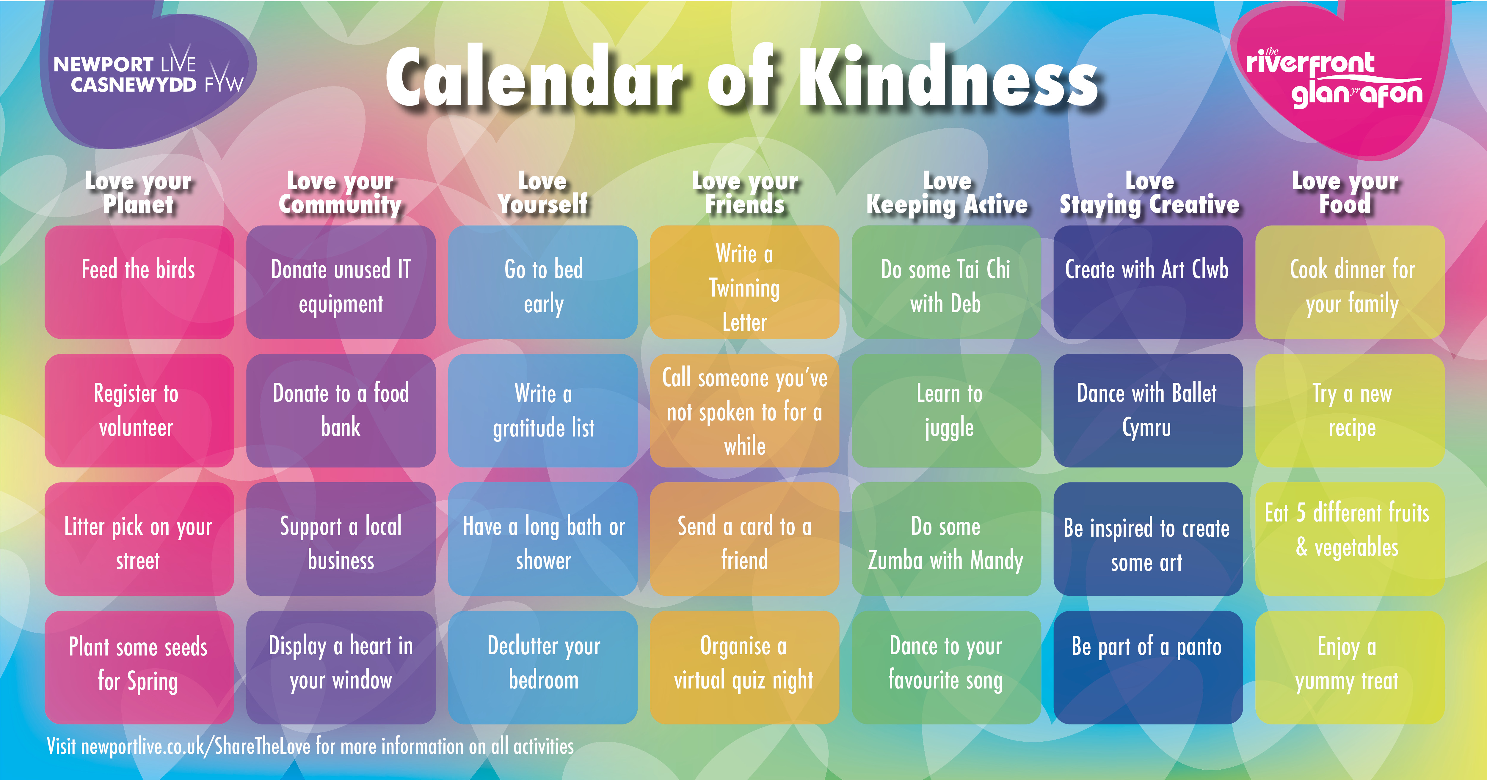 Calendar of Kindness - 28 days of activities