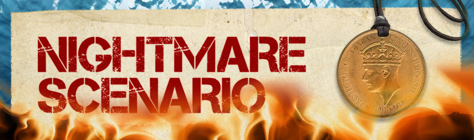 Red Nightmare Scenario Wording on a flaming background