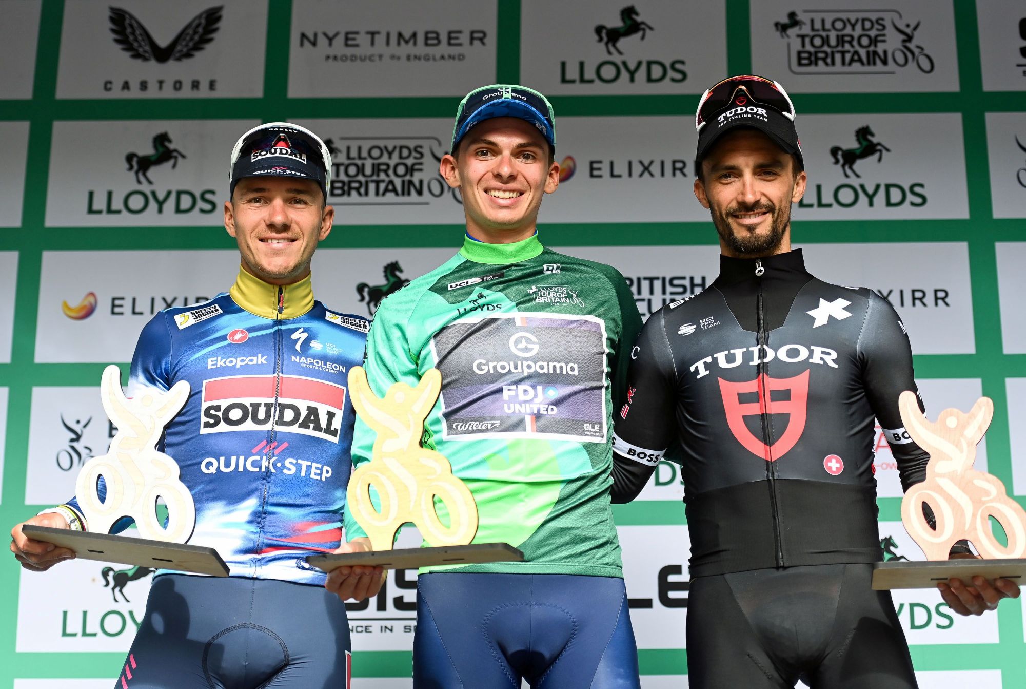 Stage 6_Overall podium (L-R) Remco Evenepoel Romain Gregoire Julian Alaphilippe (Credit SWpix.com).jpg