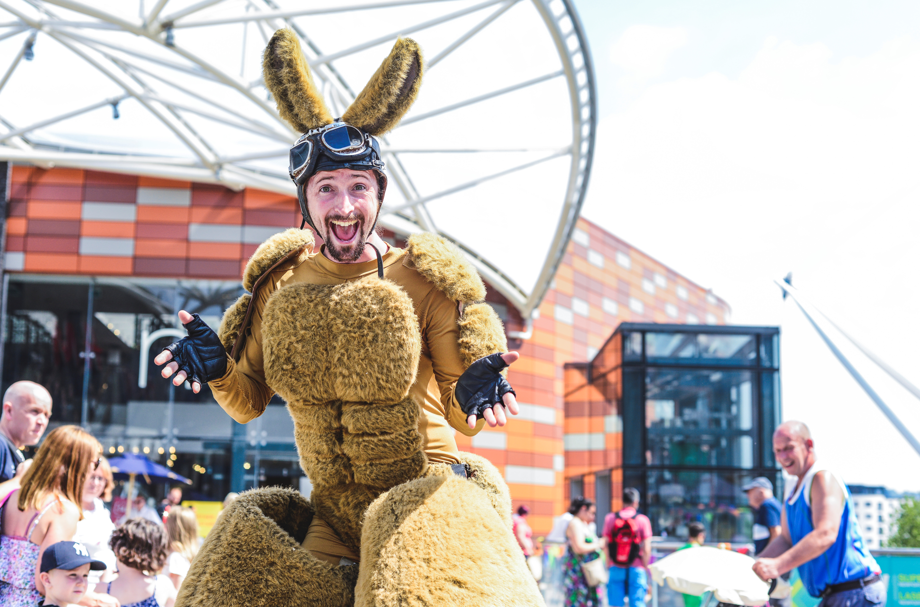 Man dressed as a large kangaroo