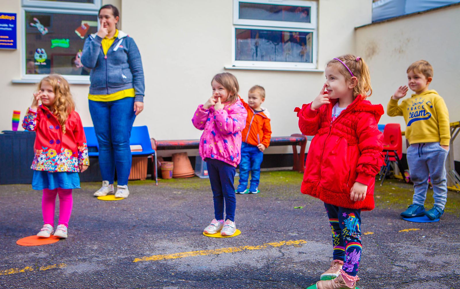 group of children playing outdoors