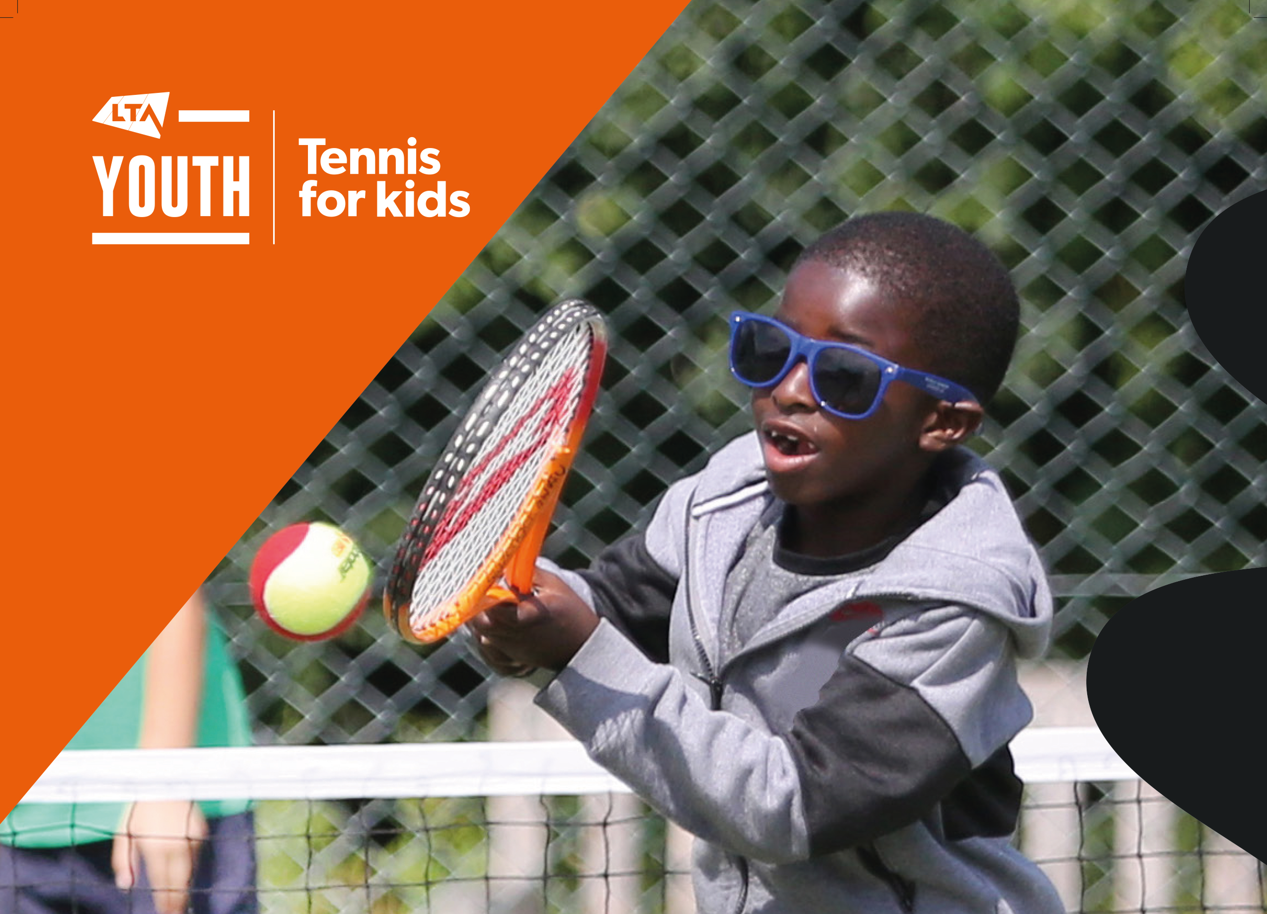 LTA Poster of young boy in sunglasses playing tennis
