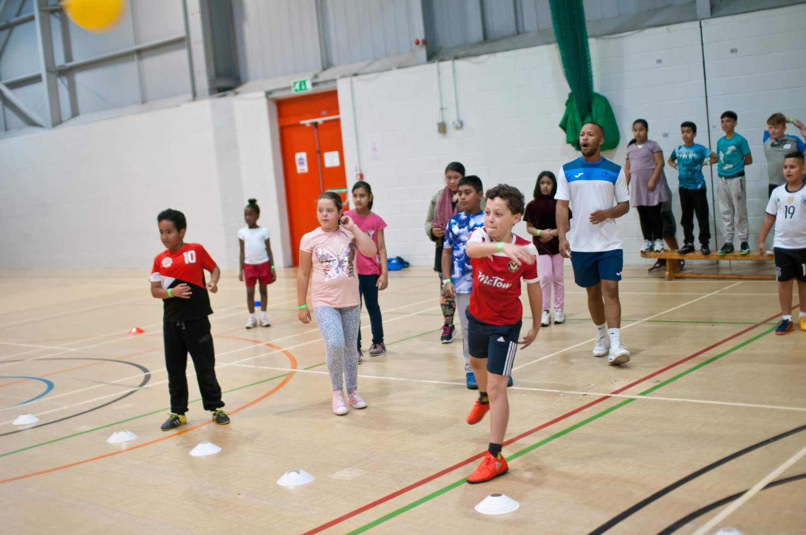 Group of children playing dodgeball