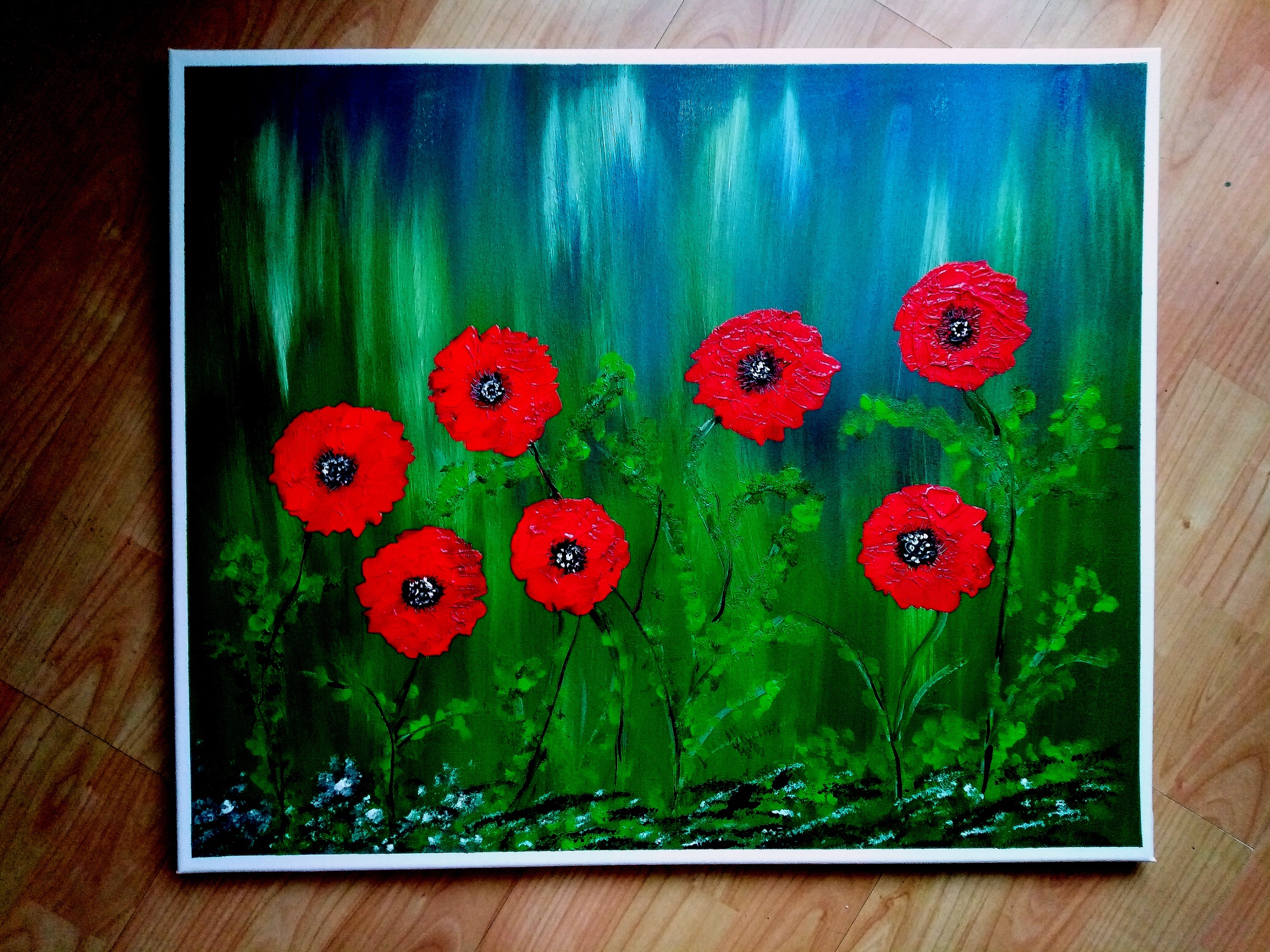 Painting of poppies by David Biggs