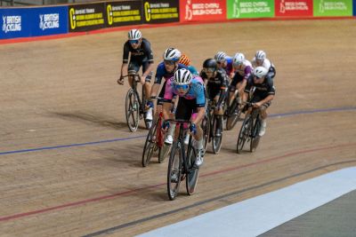 Fin Tarling racing at the National Youth and Junior Track Championships